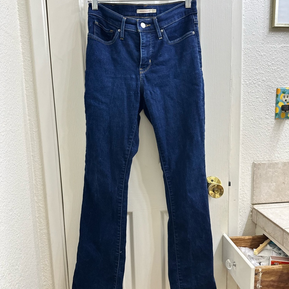 Levi's 315 Shaping Bootcut Dark Indigo Jeans with Yellow Stitching size W27-L32